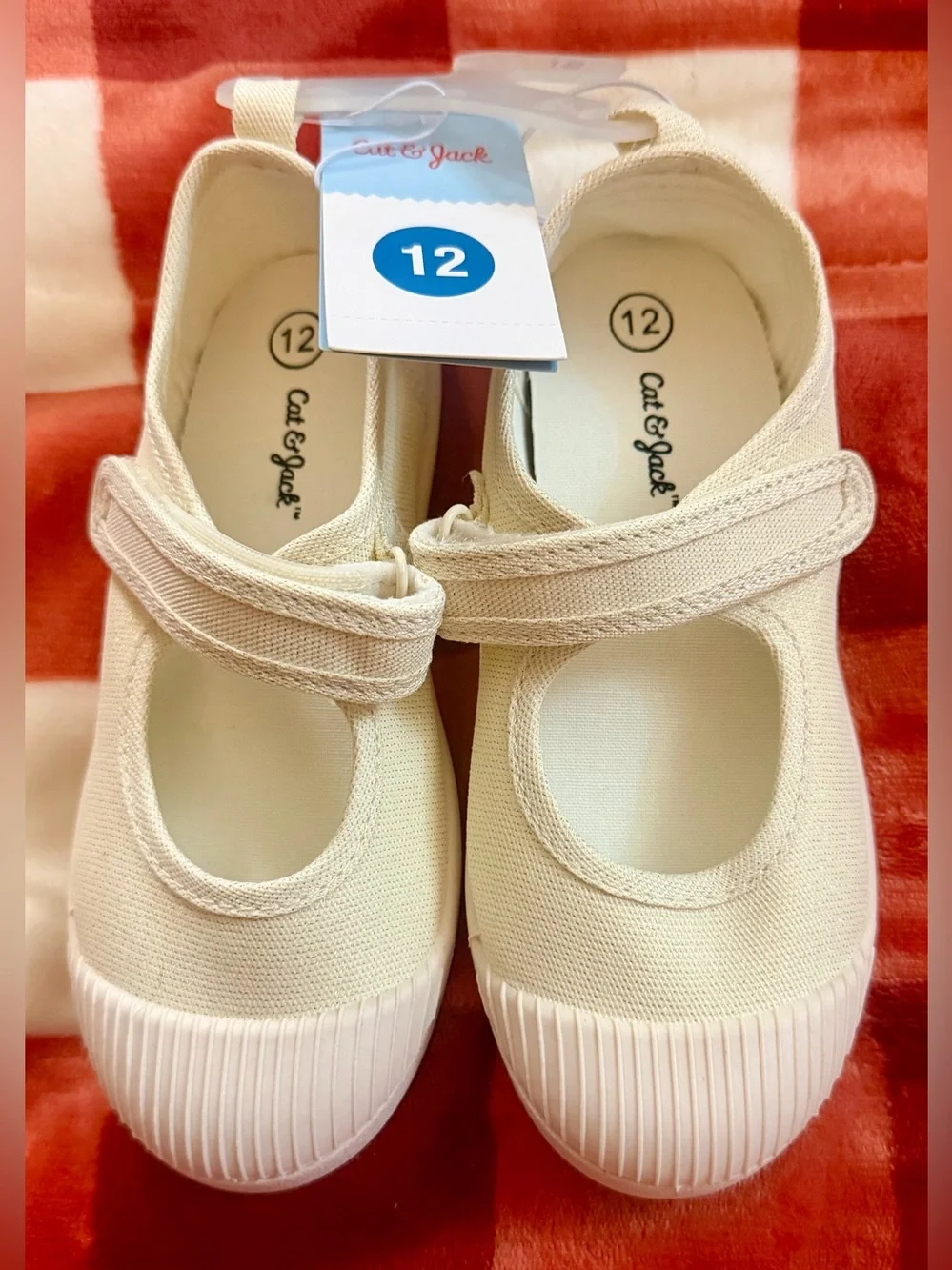 Cat & Jack Cream Canvas Mary Jane Shoes